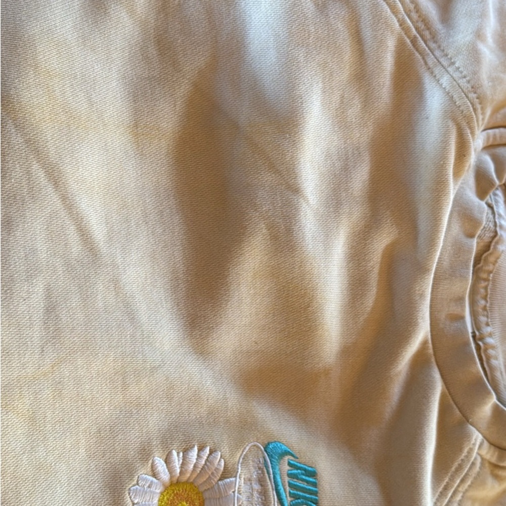 Nike Cream/yellow marbled Hoodie with Daisy Embroidery